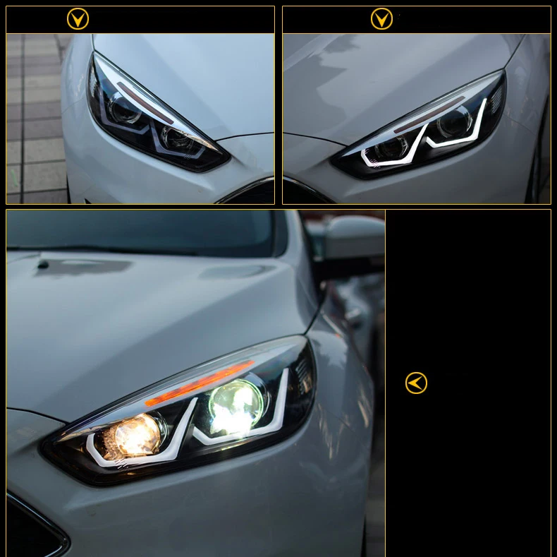 Ownsun Eagle Eyes светодиодный DRL Bi-xenon проектор линзы фары для Ford Focus