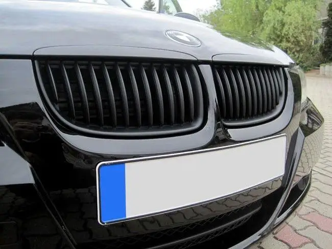 E90 E91 Черная передняя почек гриль решетки для BMW салон 05-08 325i 328i 335i 4D