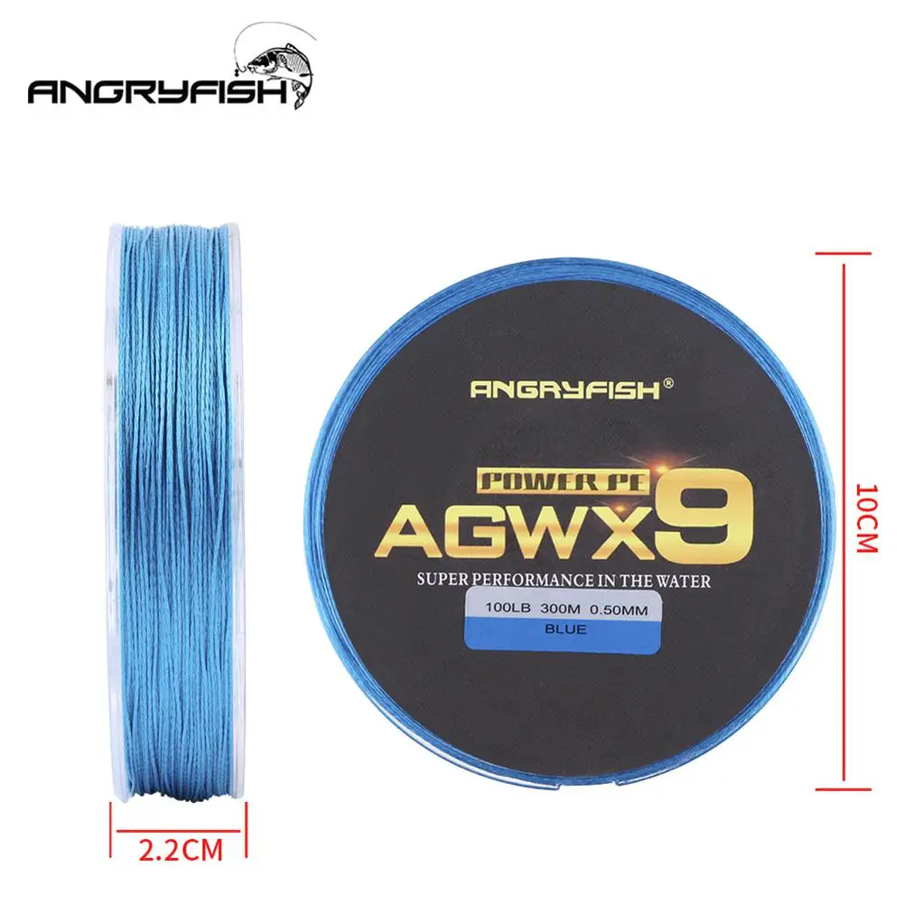 Angryfish ANGRYFISH Diominate X9 PE Line 9 прядей плетеные 300 м/327yds супер сильная леска 15LB 100LB темно