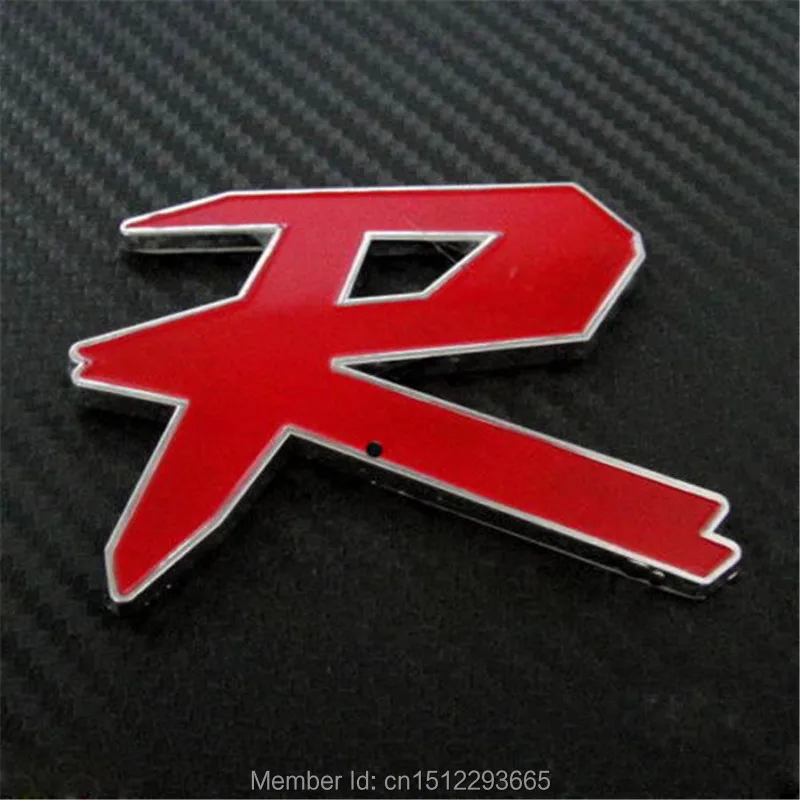 10 pcs/lot Red R stype car letter R emblem/badge|badge big|badge logobadge led -