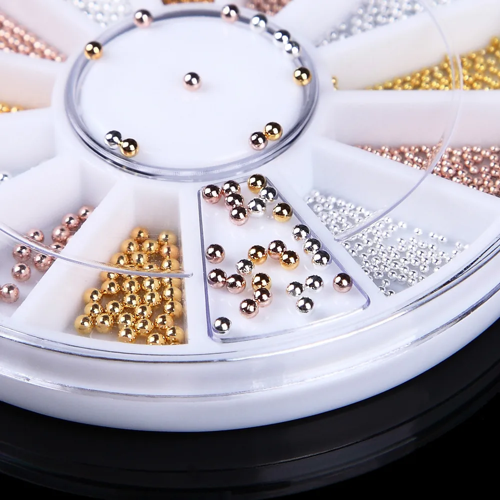 

3D Nail Art Deco Gold/Silver/Rose Gold Metal Materials Beads Wheel