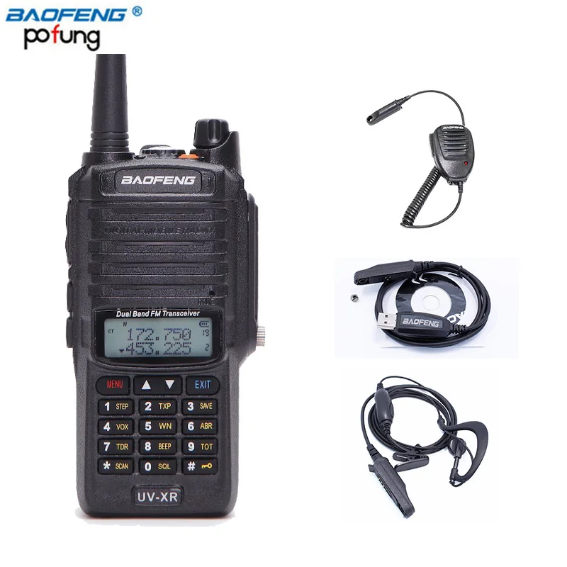

Baofeng UV-XR 10W 4800mAh WaterProof Dual Band Walkie Talkie Two Way Radio+One Programming Cable+One Earpiece+One Speaker Mic