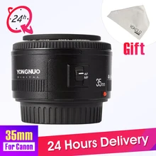 Светодиодная лампа для видеосъемки Yongnuo 35 мм объектив YN35mm F2.0 широкоугольный объектив с фиксированным фокусным расстоянием ДХО Камера объектив с фиксированным фокусным расстоянием для Canon 600d 60d 5DII 5D 500D 400D 650D 600D 450D 60D 7D