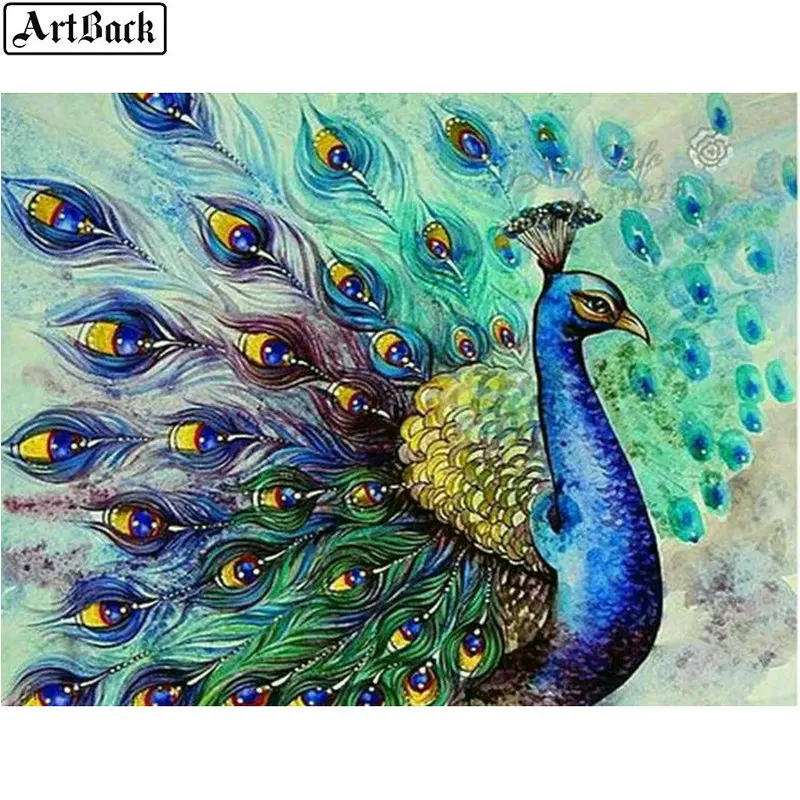 

Full square 5d diy diamond painting peacock 40x50cm home decoration 3d diamond mosaic animal stick drill embroidery art