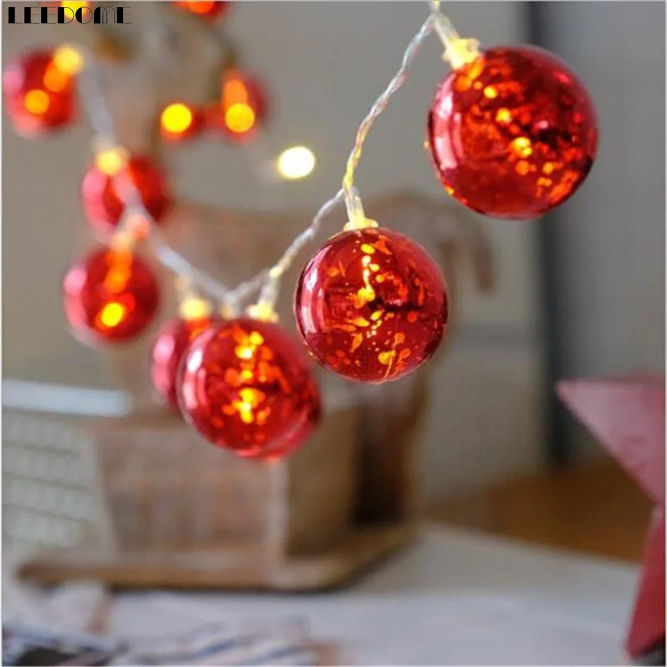 

Dropship 1.5m 3m Christmas Led String Light Shiny Red Ball Style Xmas Wedding Decoration String Lamp Creative Home Decor Lamp