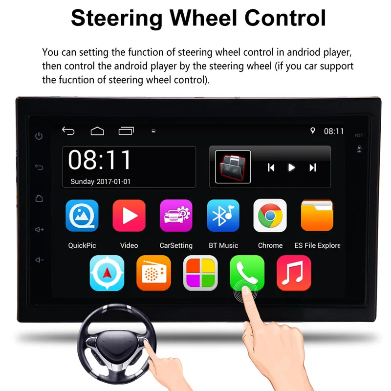 Excellent Android 6.0 System 2 Din 7 inch Touch Screen MP5 Car GPS Navigator Multimedia USB WIFI Audio Video Player with 8led rear camera 5