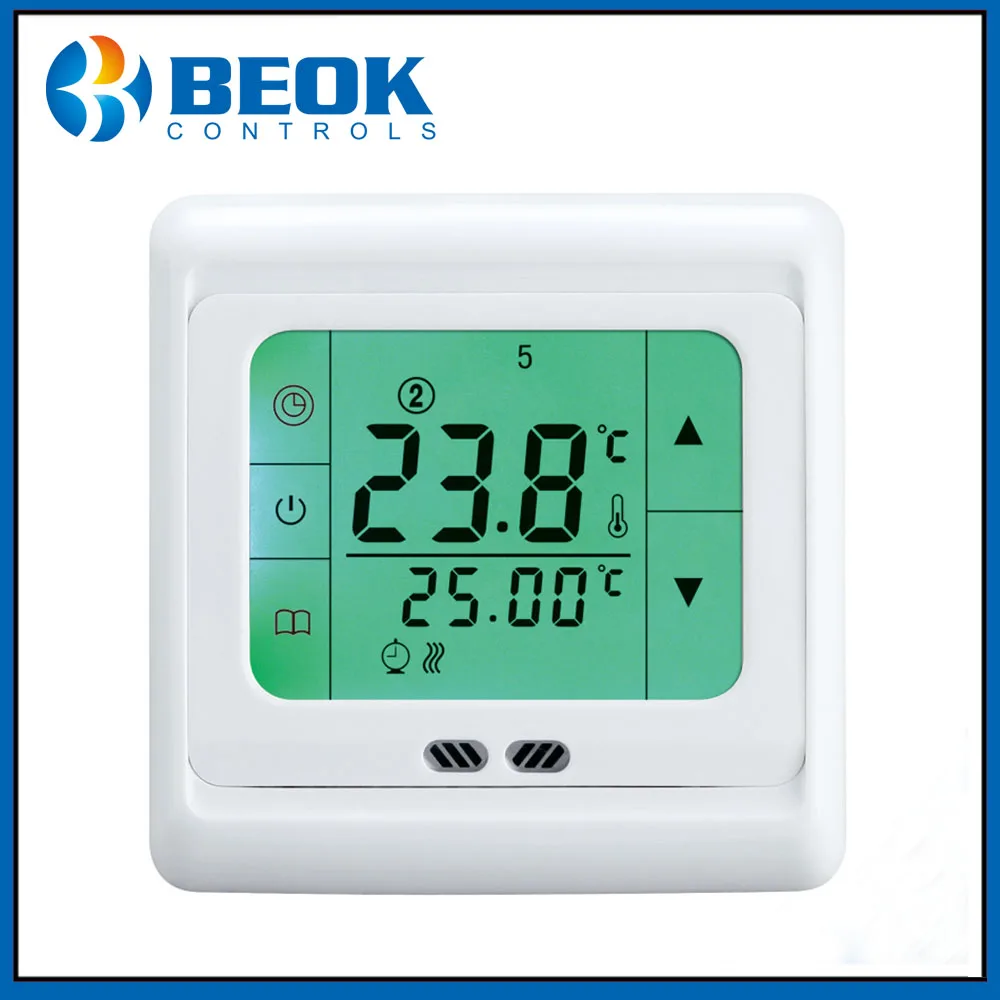 

Free Shipping TST60-EP 16A LCD Touch Screen Display Electrical Floor Heating Room Thermoregulator with Green Backlight
