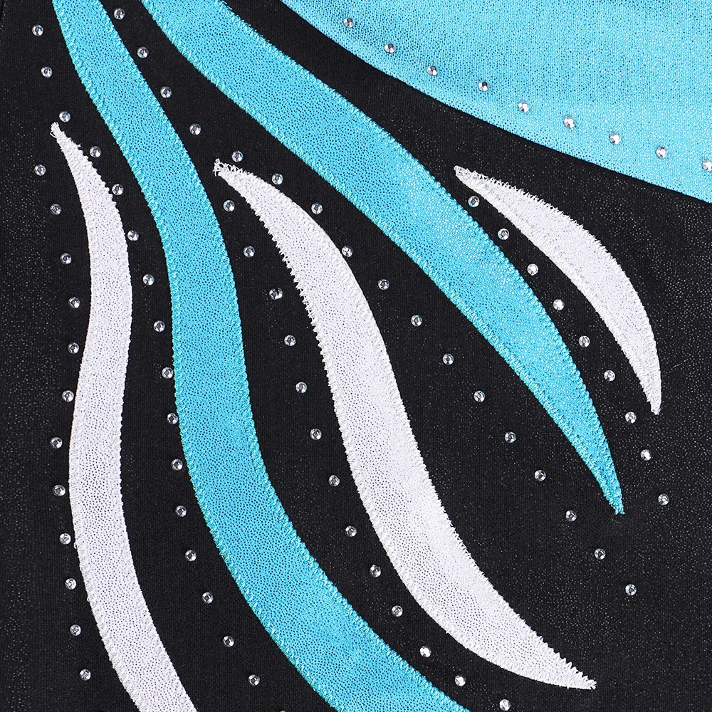 Cena BAOHULU z długim rękawem Patchwork dziewczyny gimnastyka kombinezon Biketard mieniące się kryształki nastolatki trykot gimnastyka kostium dla dzieci