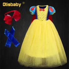 Осень ; рождественское платье принцессы для девочек; Белоснежка; детская желтая церемония; Bebe; Fantasia Infantil; карнавальный костюм
