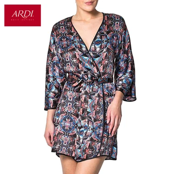 

Women's Silk Robe up to the knees of natural silk R1254-48