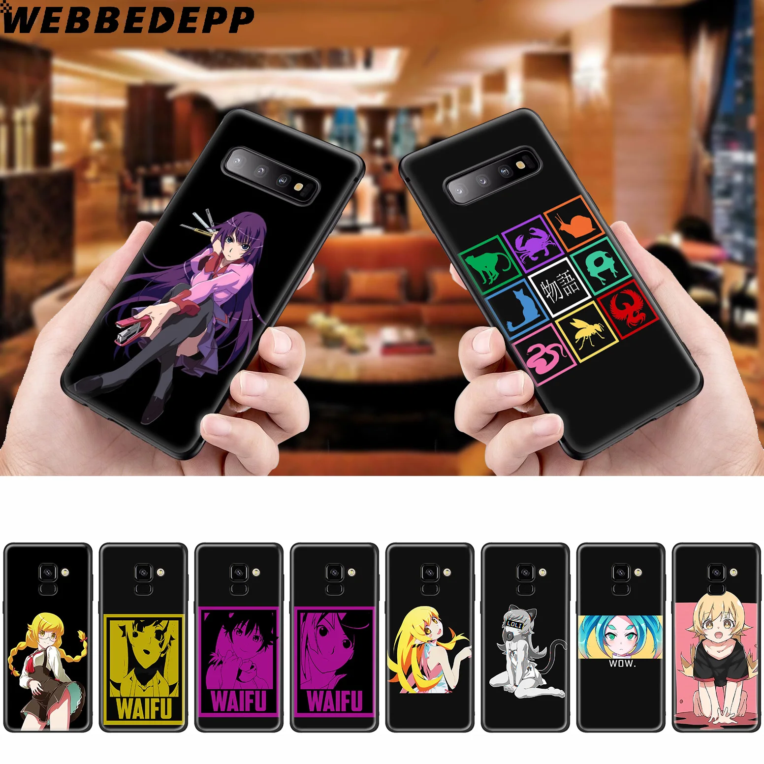 WEBBEDEPP моногатари вайфу девушка аниме силиконовый чехол для Samsung Galaxy A3 A5 A6 A7 A8 A9 A10 A20