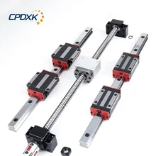 HGR20 linear rail set 6 set HGR20 - 400/860/1240mm +ball screw c7 SFU1605+ BK12 BF12 + ball nut housing + coupling for CNC parts sfu1605 ballscrew set sfu1605 550mm ballscrew 1605 ball nut bk12 bf12 6 35 10 coupler cnc parts rm1605