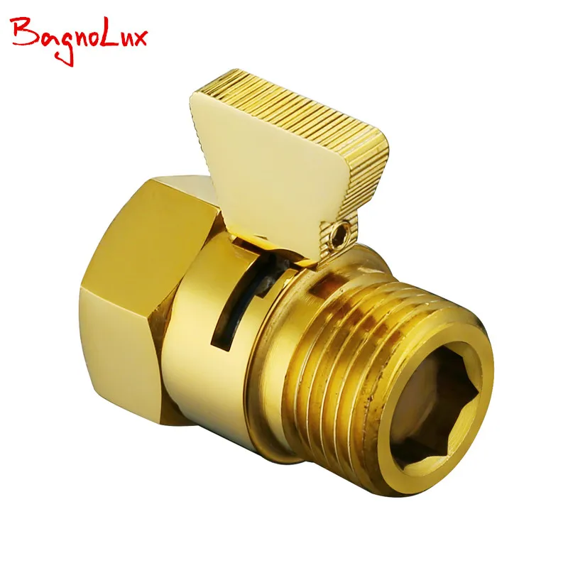 Bagnolux Gold Shower Pressue Quick Valve Brass Water Control Valve Shut