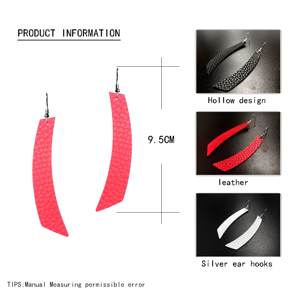 JUST FEEL New Teardrop Leather Earrings Antique Looking Various MultiColors Long Pendants Leather Bohemia Dangle Drop Earrings