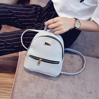 

PinShang Women's PU Leather Travel Backpack Girls Candy Color Shoulder Bag Casual Daypack