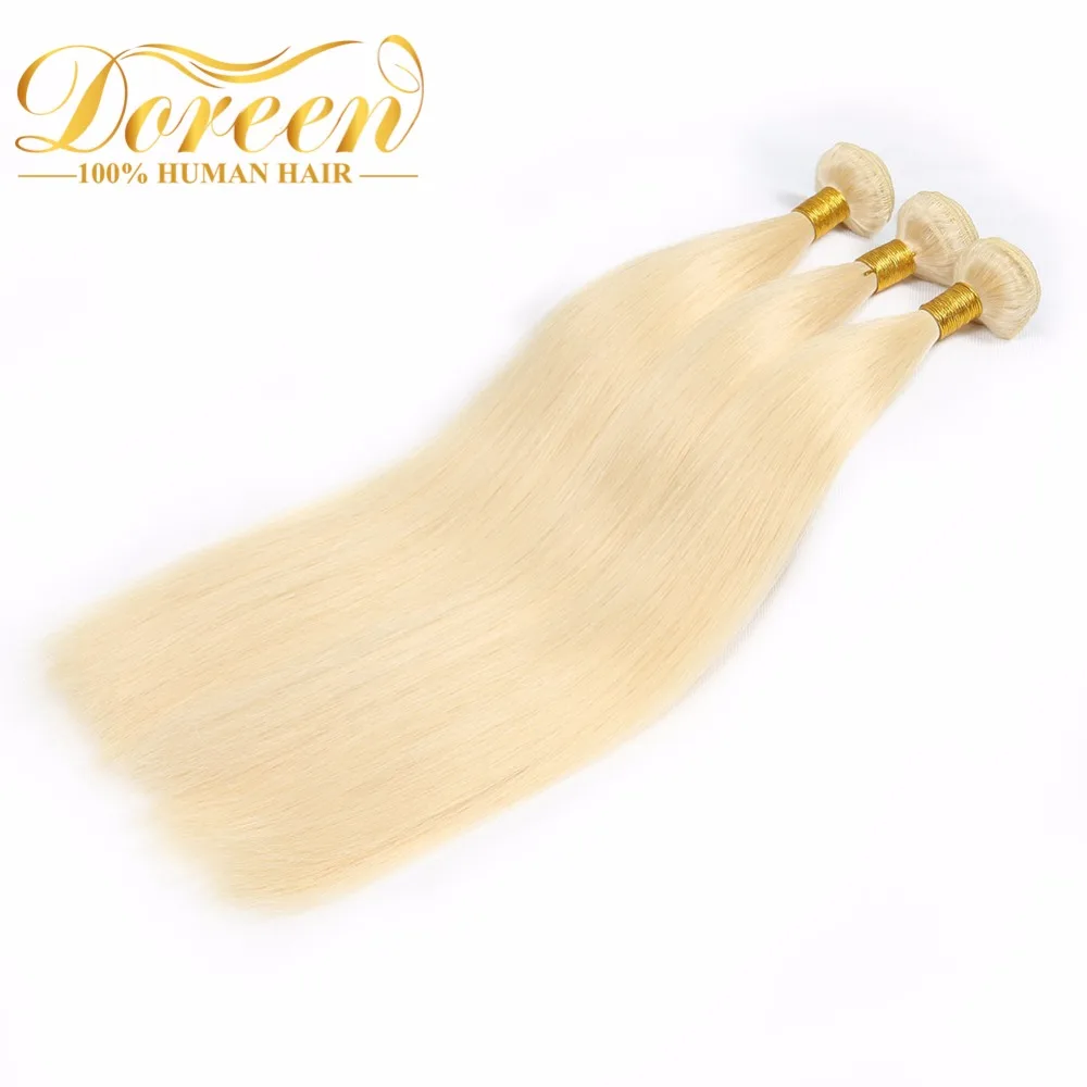 Дорин бразильский блондинка #613 прямые волосы 100% человеческих Инструменты для завивки волос 24 26 28 дюймов один платины Связки Волосы remy