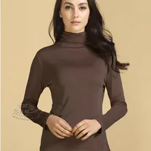 Аутентичный шелк тутового шелкопряда топ с толстым шелком машинная навигация водолазка термо с длинным рукавом белье-15