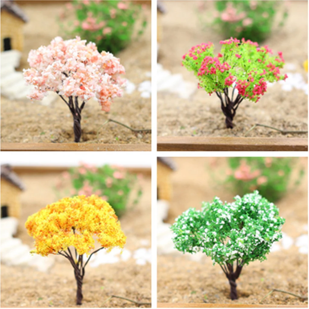 1/12 Dollhouse Miniature Tree Plants For Fairy Garden Decoration Accessory (4PCS)