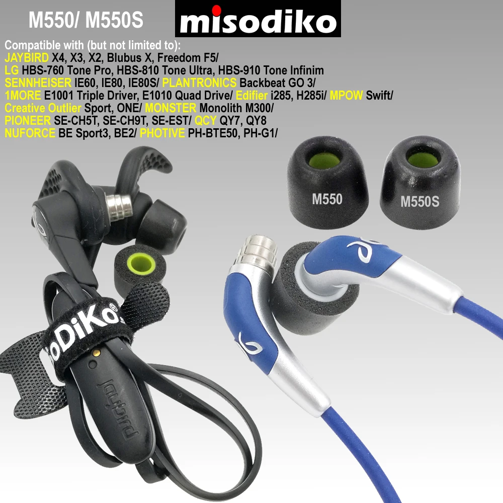 misodiko M550S Memory Foam Earbuds Ear 