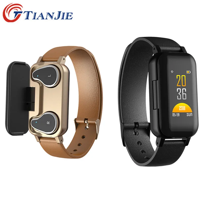 

TIANJIE T89 wireless headphones earbuds headset bluetooth airdots smart band bracelet blood pressure monitor watch