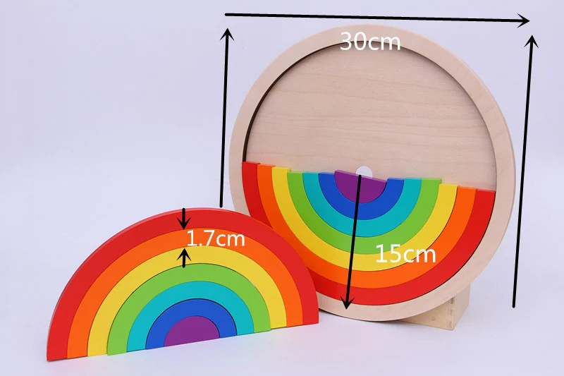 DDWE новый красочный просвещения деревянные игрушки головоломки Творческий Радуга головоломки для сборки младенческой Дети Детская