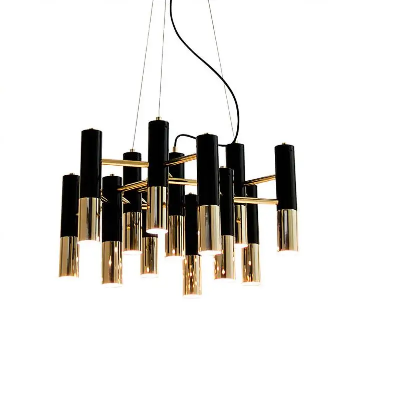 Светодиодный светильник с металлической трубкой Ike цвет черный/золотой|led pendant