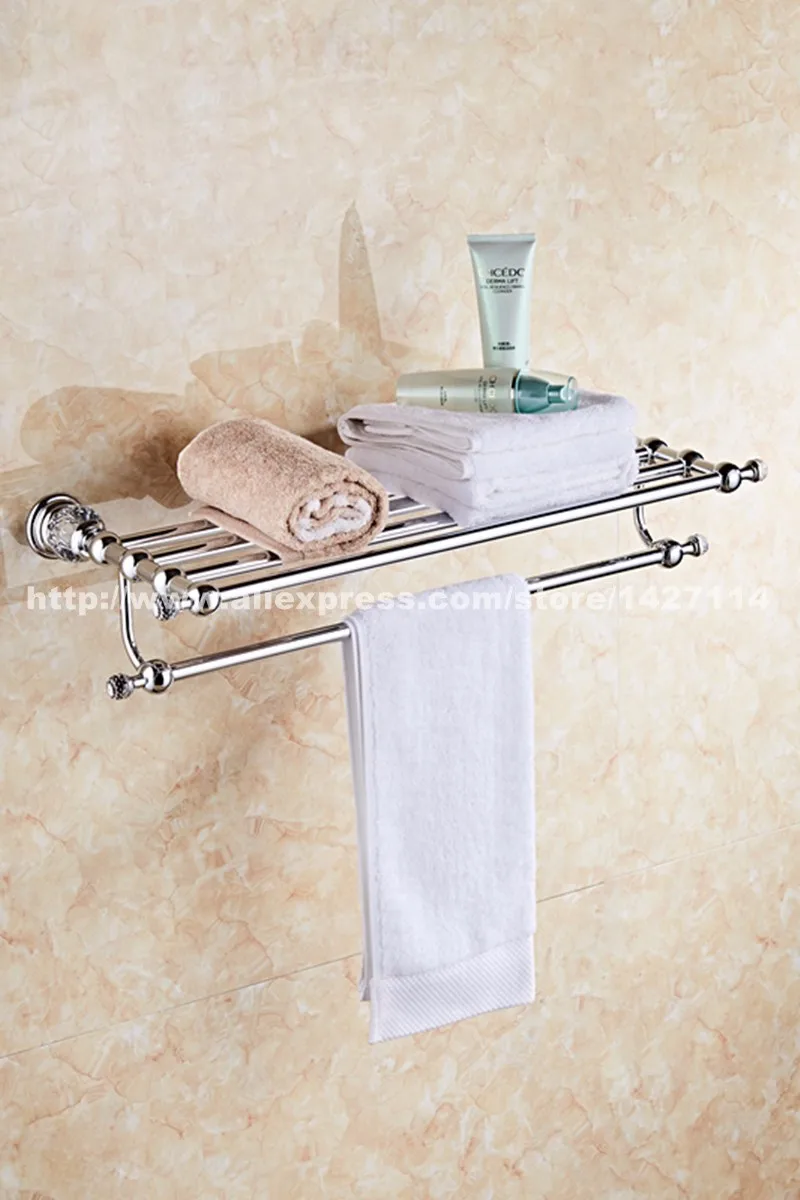 chrome towel rack on Crystal Chrome Bathroom Towel Rack Bathroom Shelf Towel Holder Double Towel Rack Holder Bathroom Accessories Accessories Leather Rack Effectrack Wood Aliexpress