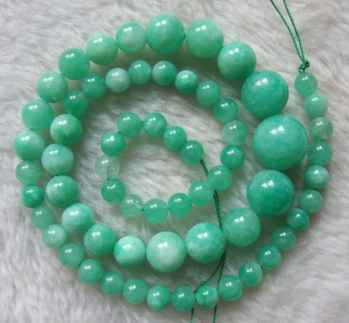 

6-14mm Natural Jade Graduated Round Loose Beads 18Inch
