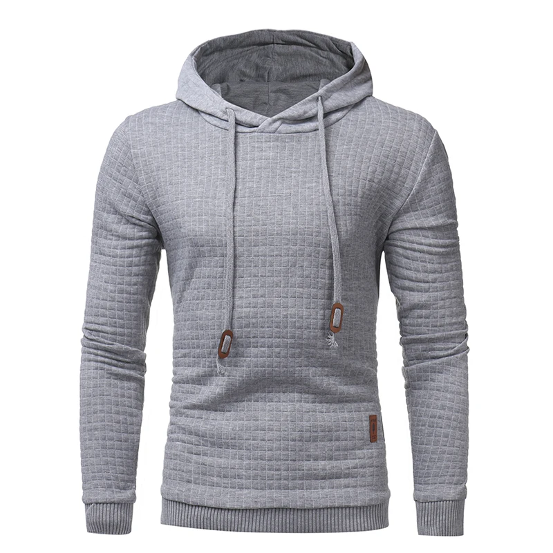 

New tops 2017 Fashion plaid dobby Hoodies Mens fashion Brand Hoodie Sweatshirt Men Slim Hoody sweatshirts clothes size S-XXXL