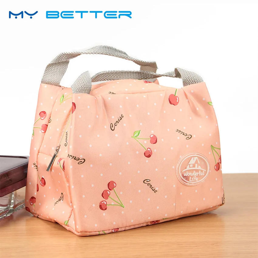 Fashion Cute Portable Insulated Canvas Lunch Bag Thermal Food Travel...
