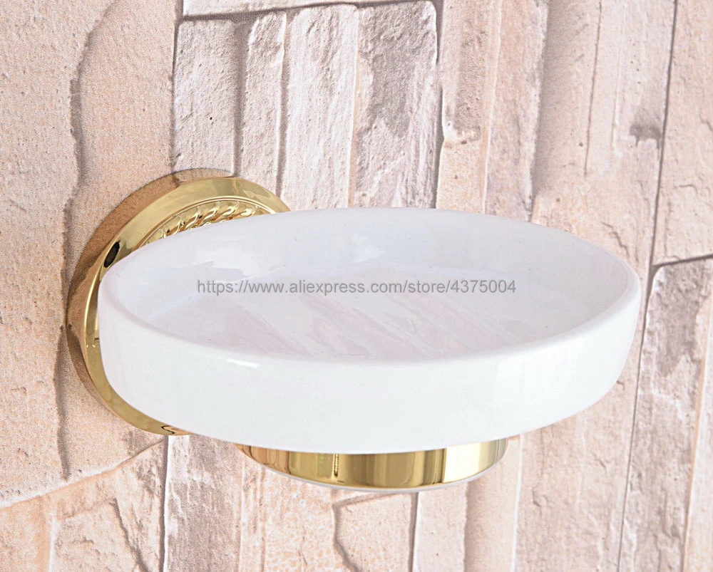 

Soap Dishes Golden Brass Soap Holder Ceramics Soap Dish For Bathroom Home Decoration Bathroom Accessories Nba587