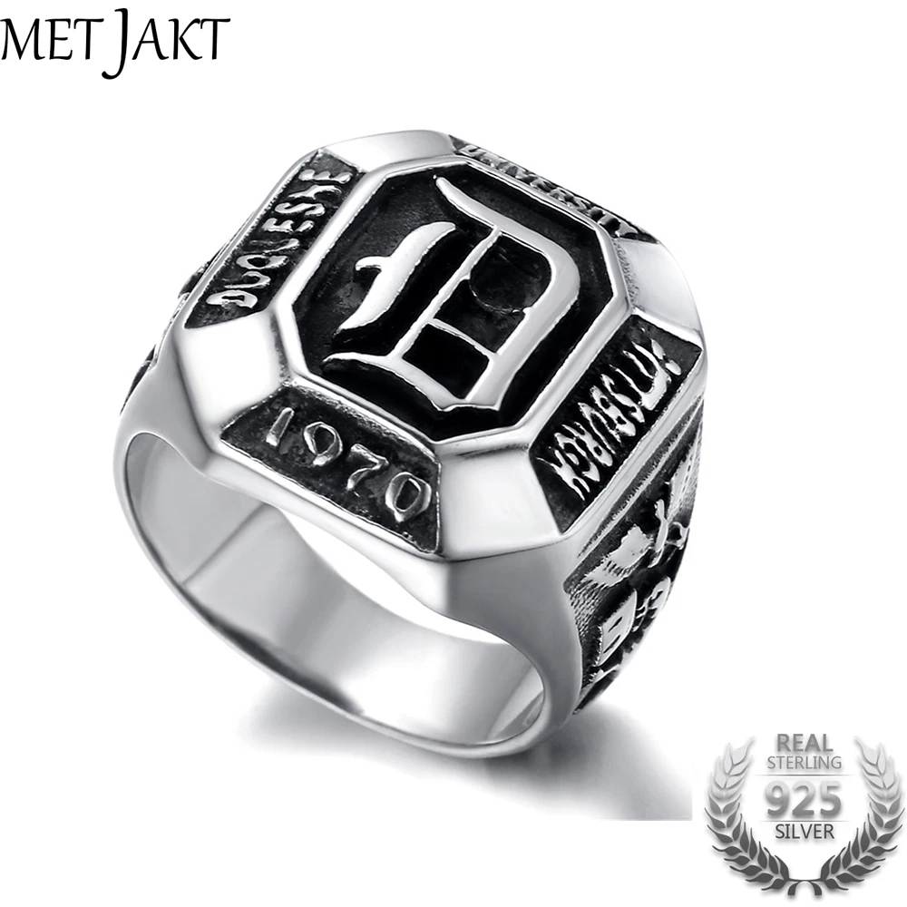 

MetJakt Classic 1970 Duquesne Anniversary Edition Rings Solid 925 Sterling Silver Honor Ring for Unisex Anniversary Jewelry