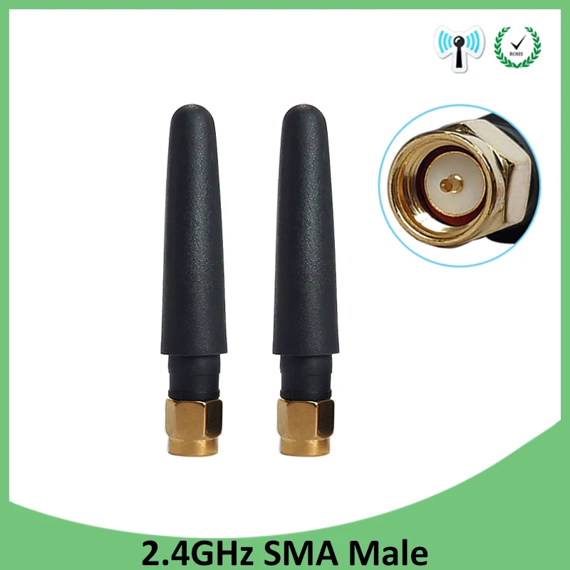 

20pcs 2.4GHz antenna wifi SMA Male Connector 2~3dbi 2.4 ghz antena wi fi Small Size antenne white wi-fi antenas antennas router