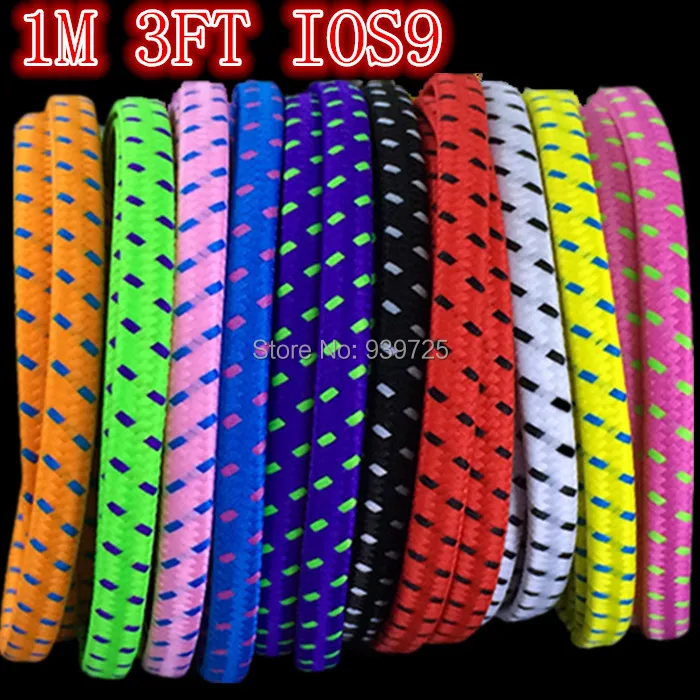 bilder für 1000 teile/los Bunte 3FT 1 Mt Wohnung Noodle Stoff Nylon 8-PIN usb-kabel Zubehörpakete für iPhone 6 plus 5 5 S 5C IOS 9 bilder für 1000 teile/los Bunte 3FT 1 Mt Wohnung Noodle Stoff Nylon 8-PIN usb-kabel Zubehörpakete für iPhone 6 plus 5 5 S 5C IOS 9