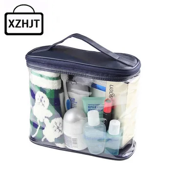 

Transparent Travel Cosmetic Bag Zipper Clear Make Up Bag Functional Makeup Case Organizer Storage Pouch Toiletry Wash