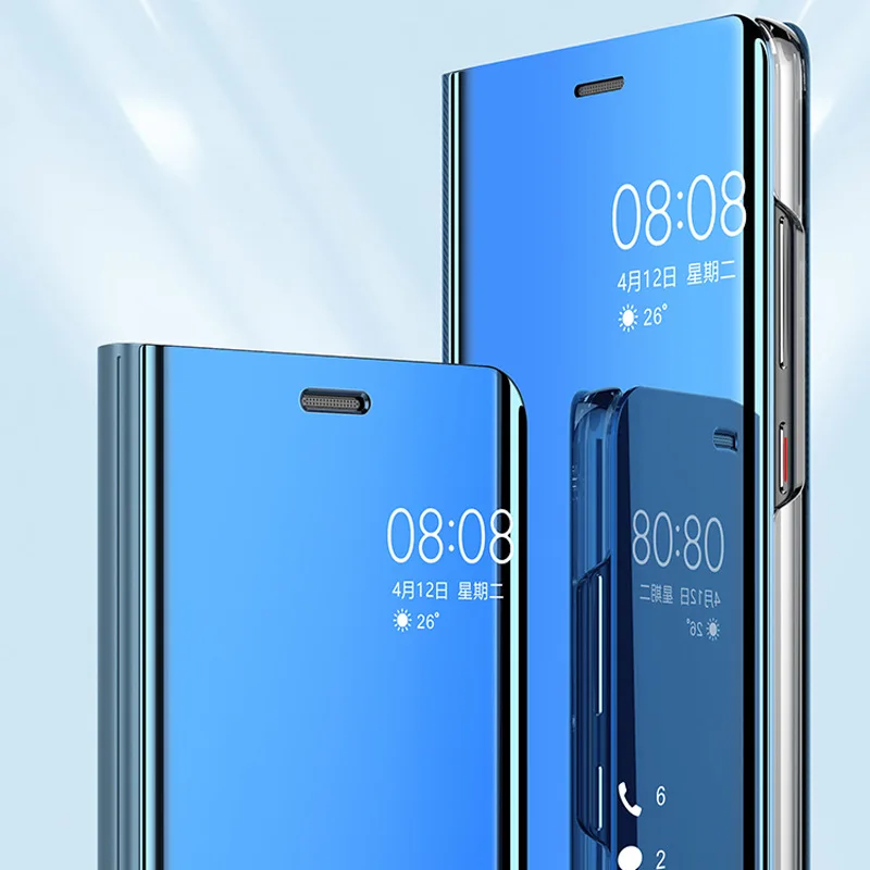 Зеркальный смарт чехол для Huawei Nova 3i 3E 2i кожаный флип Y5 Y6 Prime 2018 Honor 7A Pro 7C Play