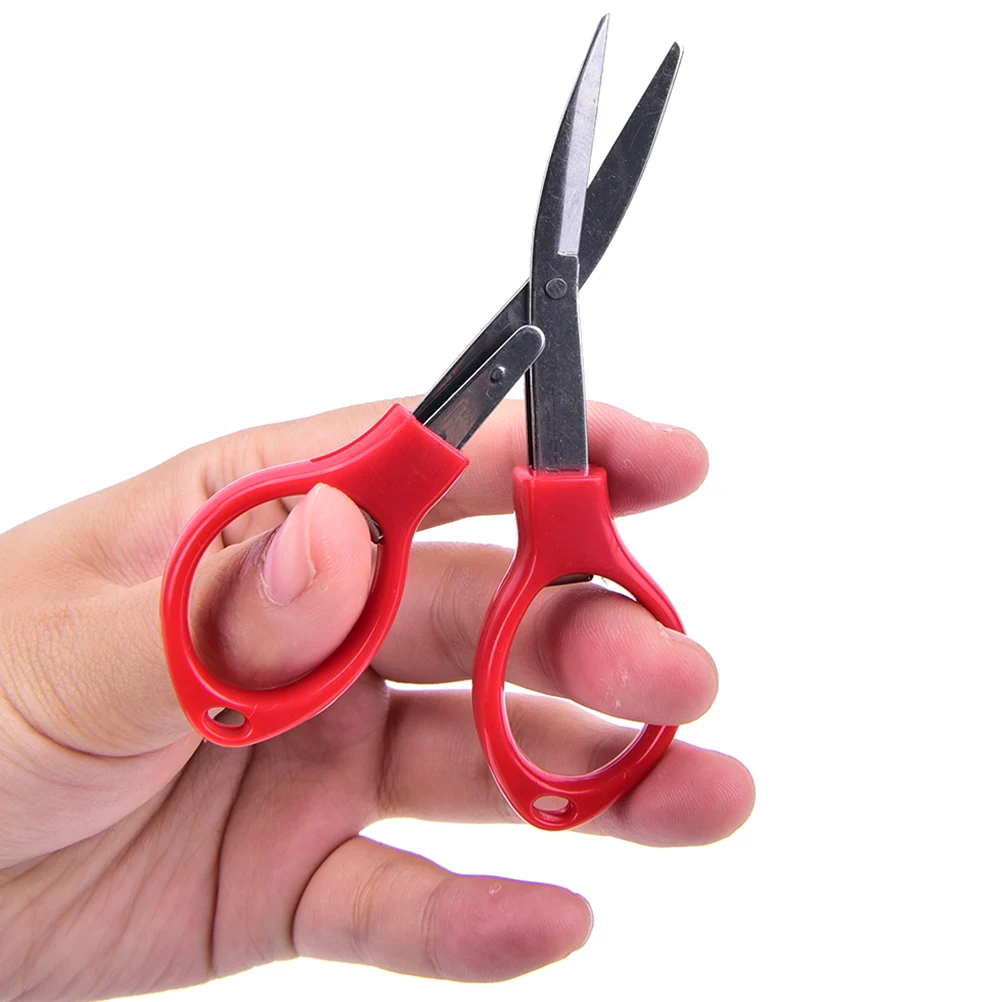 

Folding Stainless Steel Scissors Fishing Scissor Keychain Camping Mini Cutter Random Color