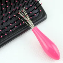 Women Necessory Comb Hair Cleaner Brush Cleaning Remover Embedded Stainless Steel Comb Cleaning Beauty Tools ABS Handle B1861
