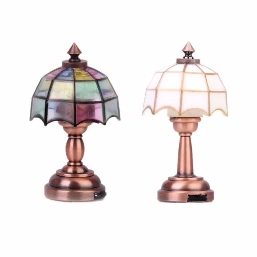 bolehdeals-bronze-metal-1-12-dollhouse-miniature-led-desk-lamp-model-with-multicolor-umbrella-shape-lampshade-3472-785346-8-zoom