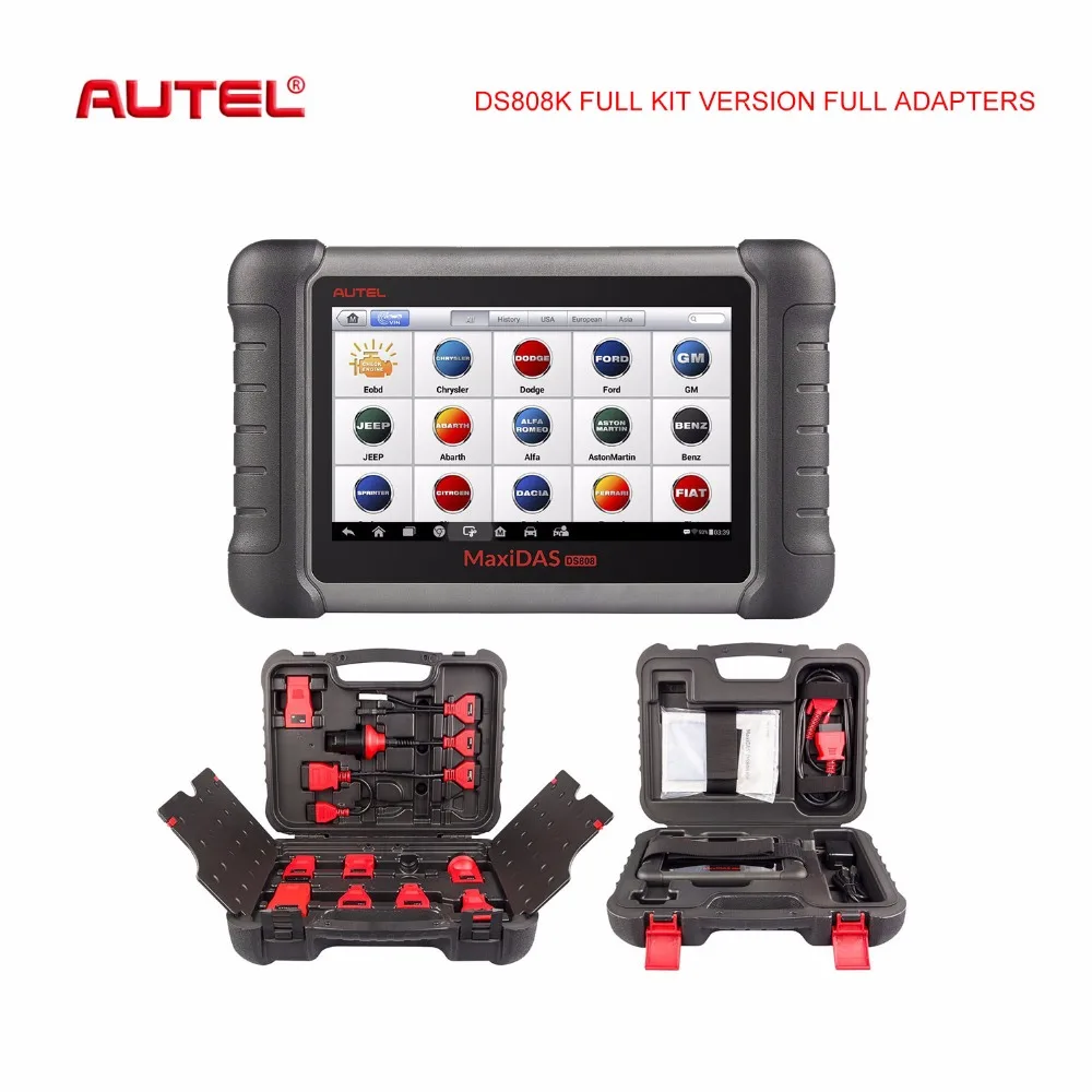 Autel MaxiDAS DS708 DS808 DS808K Full Adapters version OBD2 car diagnostic and ECU Coding Tool Auto Scanner Better than DS708 Autel MaxiDAS DS708 DS808 DS808K Full Adapters version OBD2 car diagnostic and ECU Coding Tool Auto Scanner Better than DS708