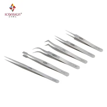 Straight And Curved Fine Point Pair Tweezers For Eyelash Extension High Quantity Volume Eyelash Curler Makeup tools