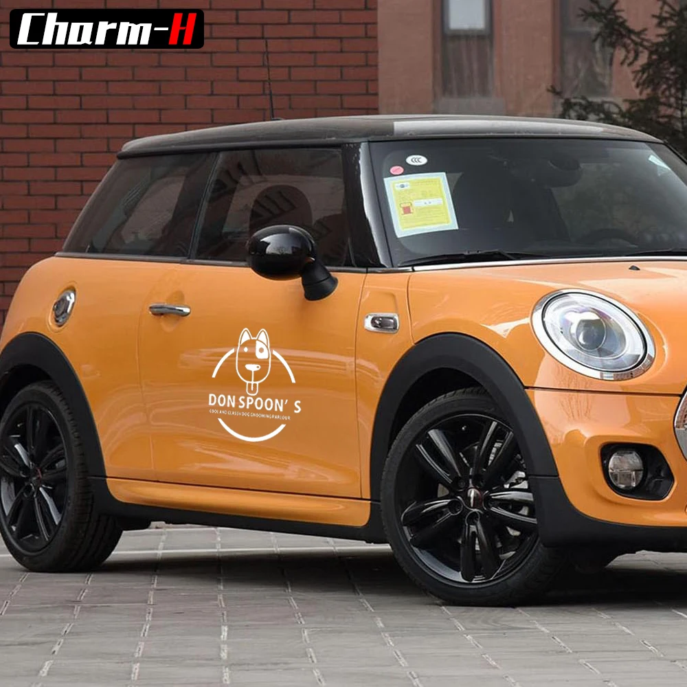 40CM Creative Vinyl Door Side Decal Stickers bulldog Seven 37 Graphic for Mini Cooper S One Countryman R50 R52 R53 R56 f55 f60