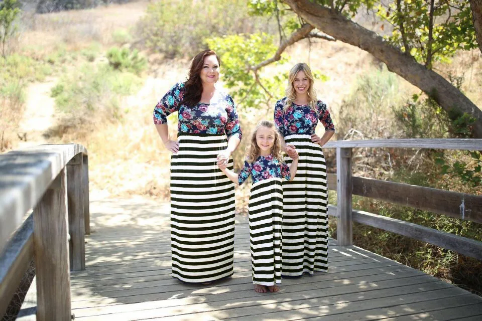 

dress mum and daughter baby girl dresses 2019 fashion girls clothing floral casual big sister family look mommy and me