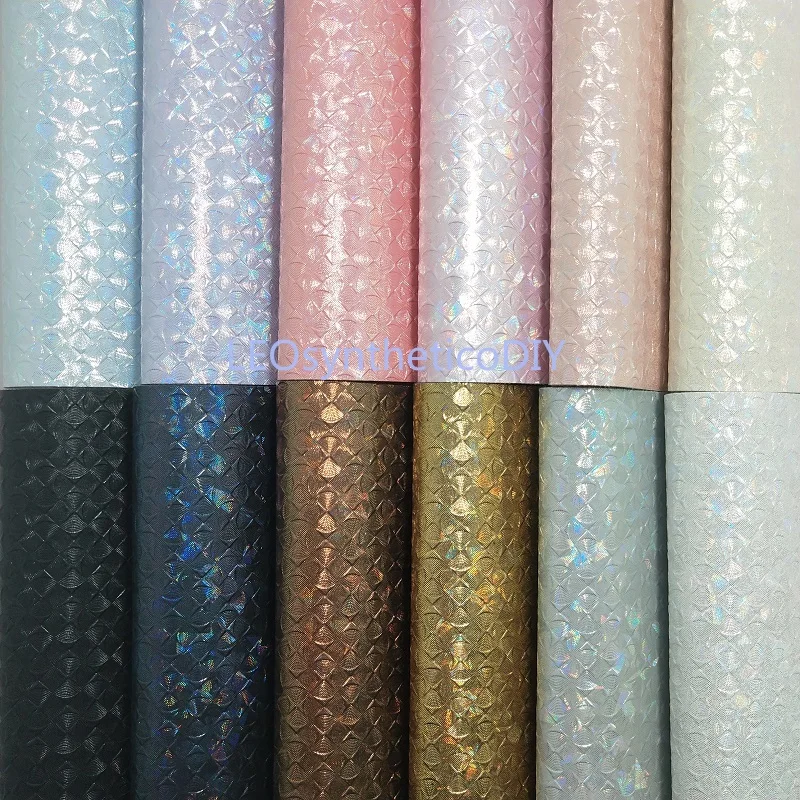 

1PC 21X29CM Synthetic Letaher, Cuero Sintetico Embossed Iridescent Leather For Making Bows Accessories LEOsyntheticoDIY T129