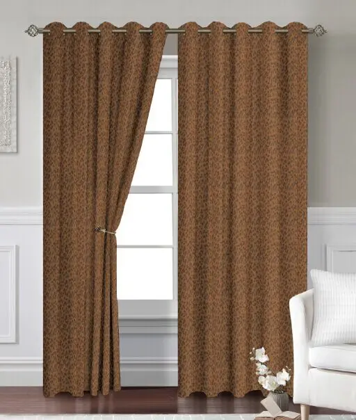 125CM*215CM Brown Leopard curtains double layer top quality blackout