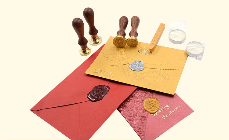 Composto de Vedação Selo de Fogo Caixa de Presente Jogo do Presente Ferramenta da Arte do Prego Envelope Estilo Chinês Laca Clássica Inclui Envelopes Faça Você Mesmo 4 Cheap Selos
