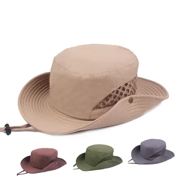 

2017 Men's Wide Brim Bucket Hat Quick-Drying Fisherman Fishing Hats Outdoor Trekking Climbing Travel UV Protection Visor Caps