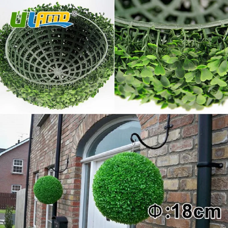 ULAND Artificial Grass Boxwood Balls Plastic Tree Plants Kissing Balls