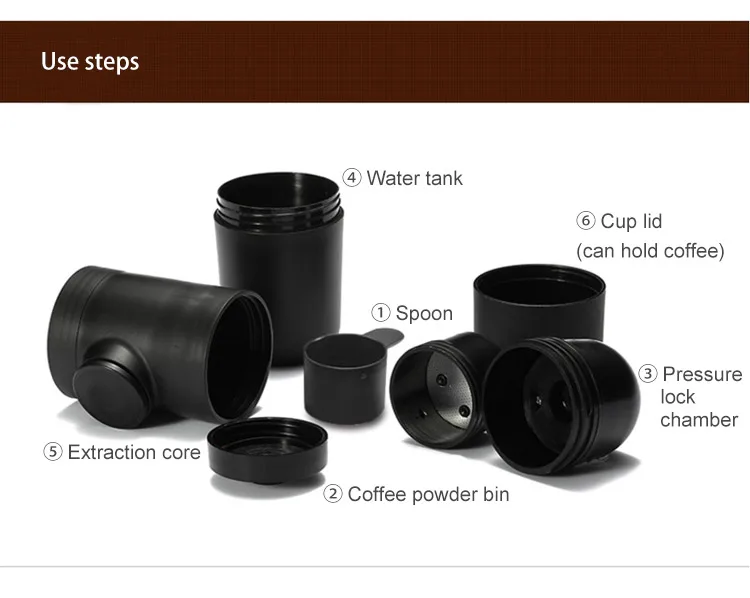 Mini Coffee Machine Hand Held Coffee Makers Pot Portable Compact Manual Espresso Maker Hand Pressure Express Coffee Maker (3)