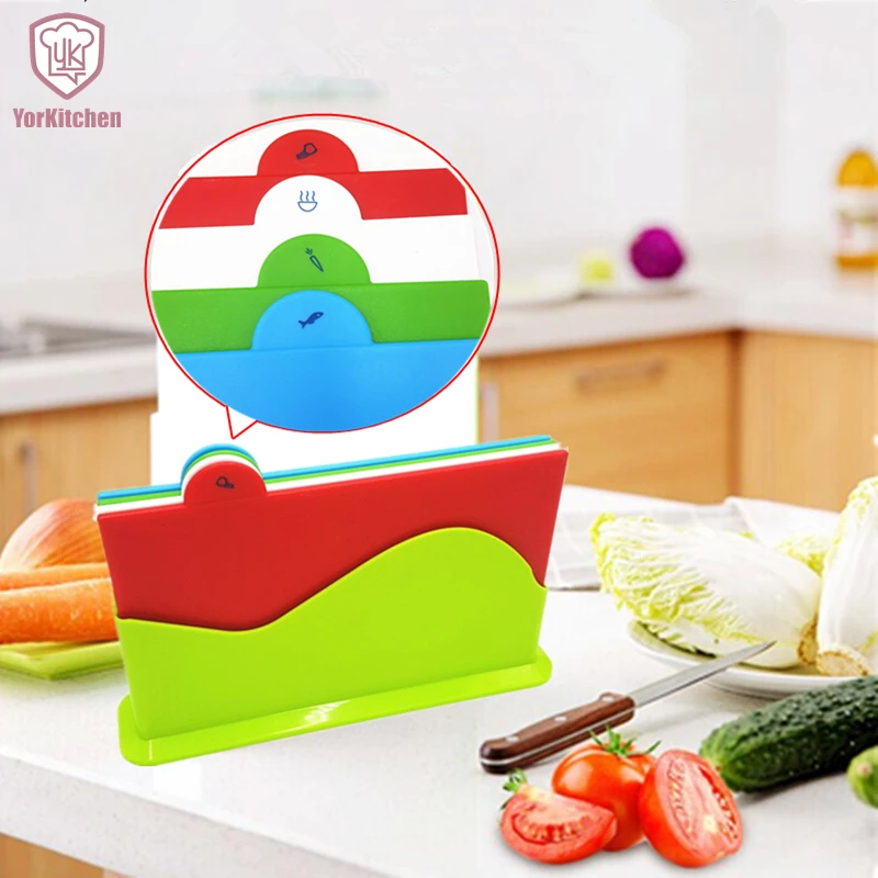 4PCS Set Plastic BPA Free FDA approved colorful Kitchen Cutting Board
